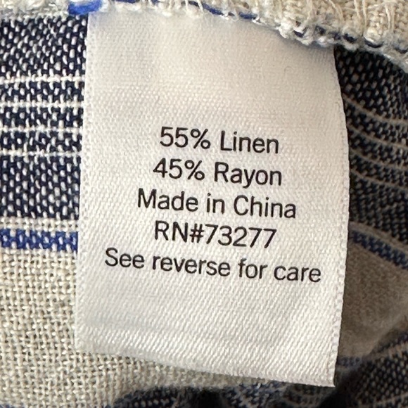 SO Goods for Life Linen High Rise Tapered Pull On Elastic Waist Striped Pants - Picture 6 of 6